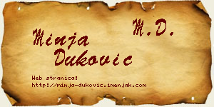 Minja Duković vizit kartica
